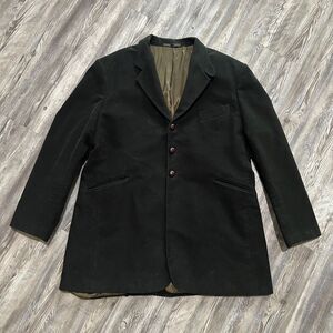 J Peterman Green Velvet Overcoat 52 XL Duca Visconti Italy